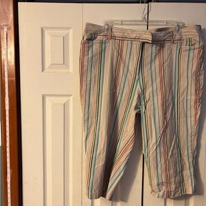 Venezia Multicolor Striped Capri Pants